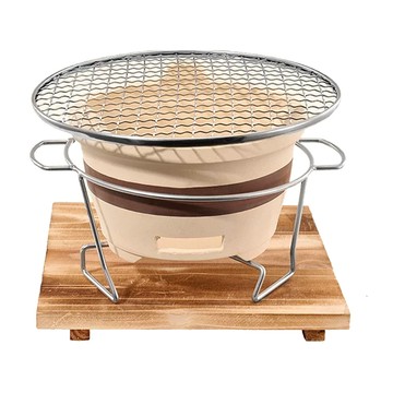 烤肉爐 【悅購】圍爐煮茶套組 烤火爐 庭院碳爐套裝 圍爐煮茶 戶外室內家用 中號爐/鐵架/木底座/烤網/炭夾
