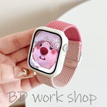 拼色尼龍錶帶 編織錶帶 apple watch s10 錶帶 iwatch10 錶殼 9 8 7 蘋果手錶錶帶 蘋果錶帶