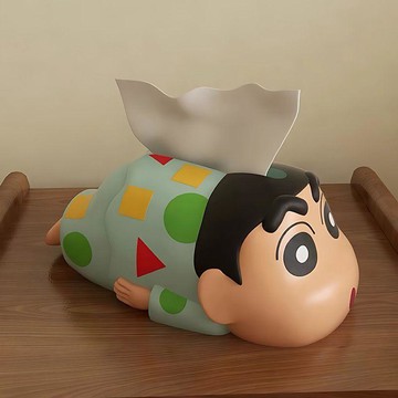 商城熱賣⭐面紙盒 客廳臥室收納  創意車載紙巾盒蠟筆小新汽車抽紙盒車內創意可愛裝飾品卡通紙巾盒子