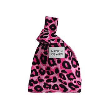 【Maison De Auri】Mini 小提包 厚針織Panther Pink-獵豹粉