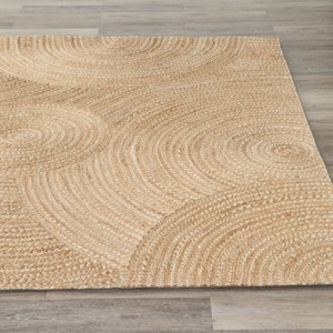 艾禮思手工編織黃麻地毯 200x290cm 幾何圓