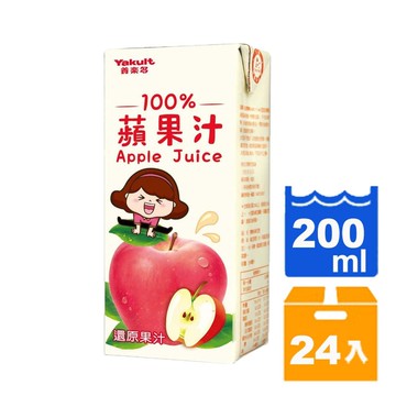 養樂多100%蘋果汁200ml(24入)/箱 【康鄰超市】