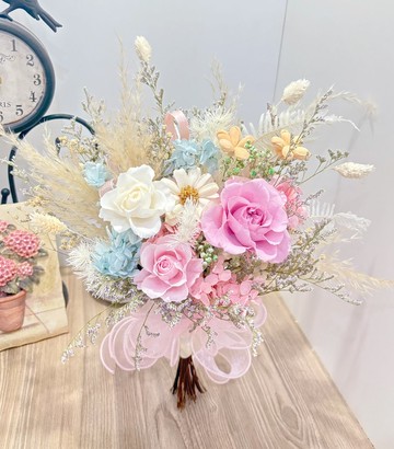 糖果色永生捧花/登記捧花