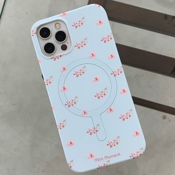 天藍色花朵 iPhone MagSafe 手機硬殼