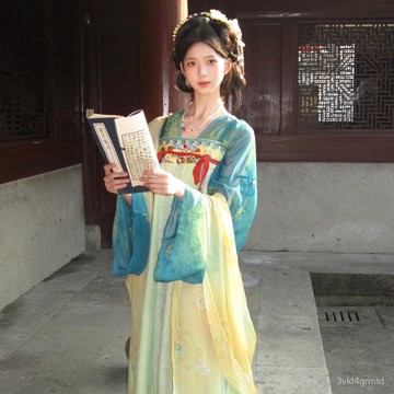 ✨免運出貨 漢服【春辰錦】春季 唐製漢服 複原 齊胸襦裙 漢服套裝 披帛 漢服女裝 漢服洋裝 襦裙 BG4E