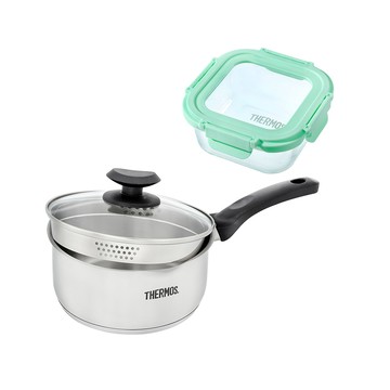 VIP限定優惠✨【THERMOS膳魔師】雪平鍋18cm+玻璃保鮮盒520ml優惠組