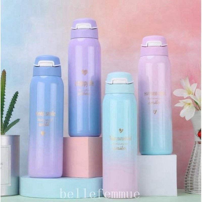 水筒おしゃれ480mlマグボトルグラデーションプレゼントギフトステンレスケータイボトル保温保冷ストロー付きスポーツジャグ携帯マグ通学通勤 通販 Lineポイント最大0 5 Get Lineショッピング