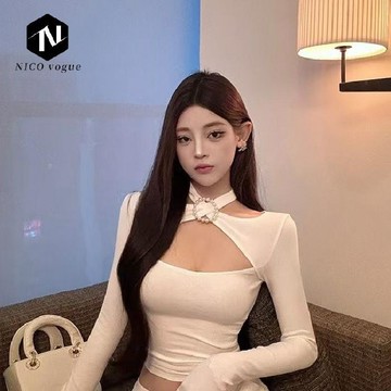 【Nico】臺灣熱銷🔥2025新款辣妹修身T恤甜美秋裝單件打底衫