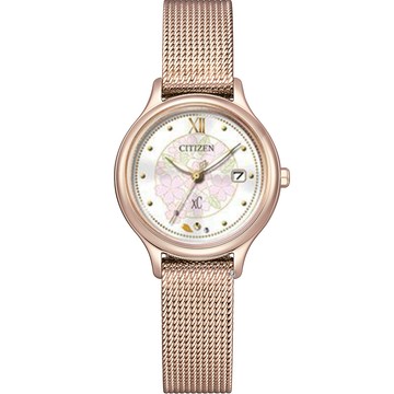 CITIZEN XC 花曜日限定款 玫瑰金色 光動能錶 女錶 手錶-EW2638-56A