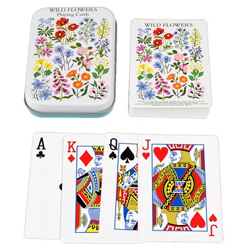 Rex LONDON 鐵盒裝塑膠撲克牌/紙牌  春季花語 白色  1盒