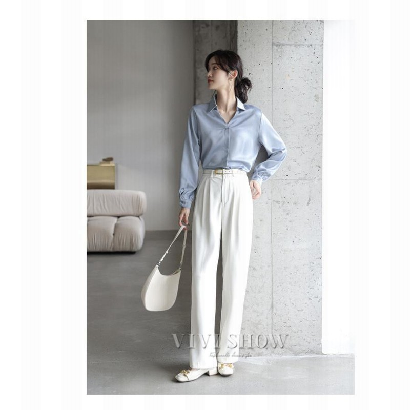 韓国ファッション パンツ レディース ロングパンツ ゆるい 通勤
