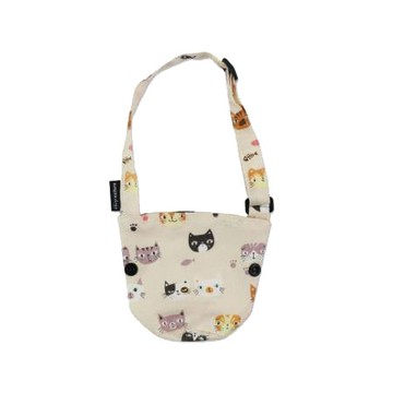 珠友Chuyu花布可調式提把咖啡杯提袋/SC-10091-02/貓咪