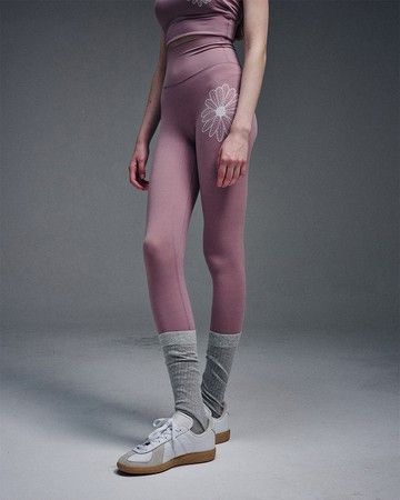 MARDI MERCREDI 高腰束身褲 柔霧粉 經典小雛菊 象牙白花 BEURRE ULTIMATE COMFORT FULL LEGGINGS THEFLOWER