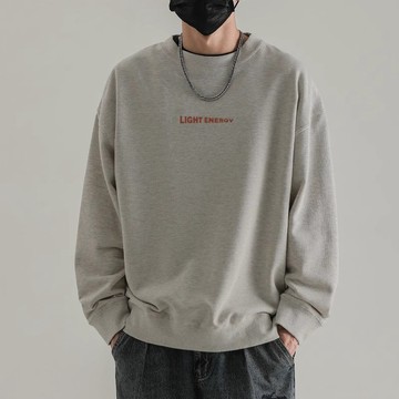 【隔日到貨】重磅純棉420G大學T 韓系寬鬆Oversize 簡約印花 加大碼大學t 大尺碼落肩t 長袖 保暖秋冬穿搭