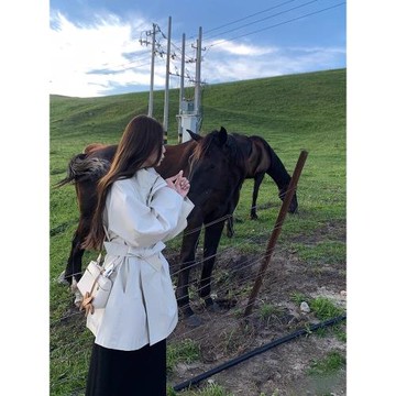 高個子早秋季穿搭收腰風衣外套女短款2026新款韓版大碼高級感大衣