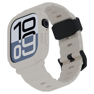 elkson 透氣防震一體成形軍規錶帶  Apple Watch S10 46mm  星光白  1個