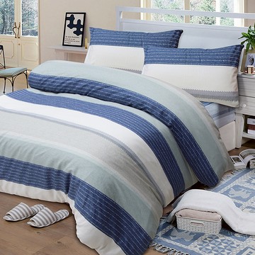 【多利寶寢具】Indian_純棉加大兩用被床包四件組-格調