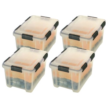 KEYWAY 聯府 Fine防潮整理箱 附輪 20L  4個  42.6 x 31.2 x 26cm  透明色
