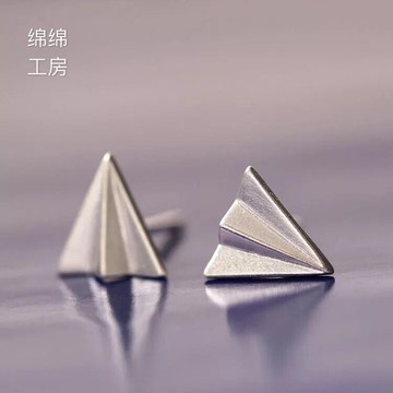 版設計師款正品防過敏925純銀女飾品飛機耳釘耳飾