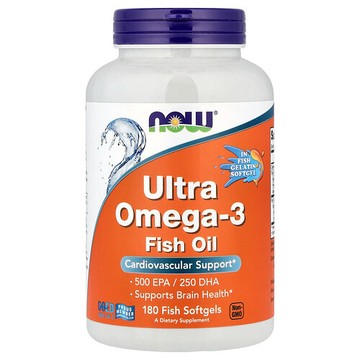 NOW Foods, Ultra Omega-3 魚油，180 粒魚軟膠囊