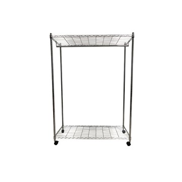 我塑我形 120 x 45 x 155 cm MIT耐重移動式萬用鐵力士鍍鉻二層收納架 - 含衣桿 置物架 鐵力士架