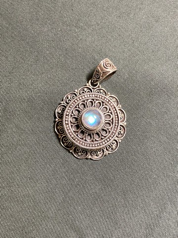 天然 月光石 嘎嗚盒 尼泊爾 手工製 925純銀