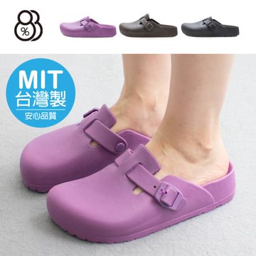 【88%】情侶款 MIT台灣製 加大碼 3cm休閒鞋 休閒百搭可調扣帶 防水防雨厚底圓頭半包鞋 穆勒鞋
