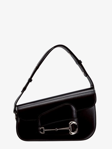 Leather shoulder bag with iconic frontal horsebit - GUCCI - gender_Woman