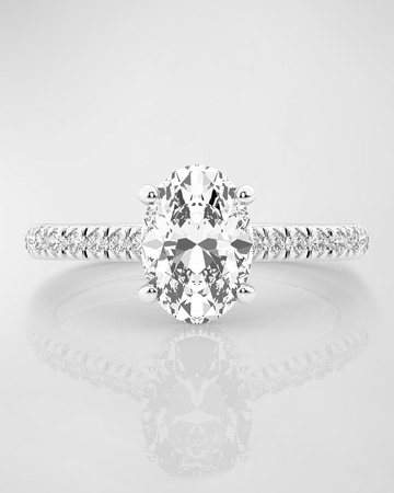 Platinum Oval & Round Lab-Grown Diamond Ring
