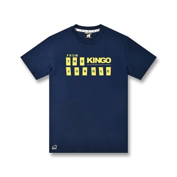 KINGO男女款｜深藍印花T恤 511107