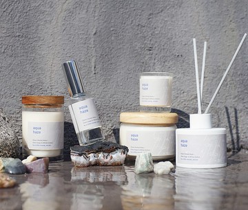 aqua haze。凜冬水霧香氛蠟燭 噴霧 擴香 / 快樂鼠尾草 月桂葉