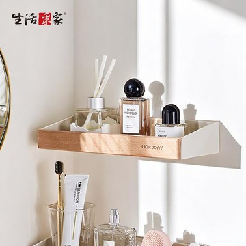 SHCJ 免打孔瓶罐置物架 二款可選 天然櫸木 收納架 壁掛置物架 調料架 廚房收納架 浴室置物架