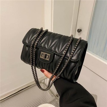 高級質感菱格小方包女2022新款時尚韓版百搭鏈條小方包單肩斜挎包