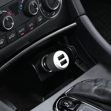 德國設計 Highway Max 雙孔鋁質車充充電器（4.8A輸出）