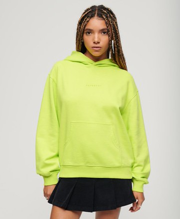 Superdry Women's Women's Micro Logo Embroidered Boxy Hoodie Yellow / Sunny Lime Green - Size: 10 Size: 6