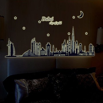 壁貼 杜拜剪影 牆貼 無痕壁貼 夜光貼 背景貼 壁貼紙 Loxin