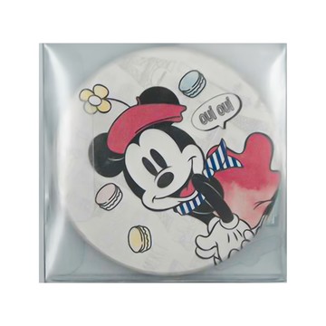 收納王妃 米奇米妮珪藻土杯墊 圓 2個  10 x 10 x 0.9cm  漫遊法國 白色 + 紅色  1組