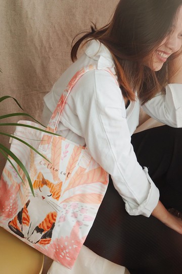 秋季印花印花布托特包