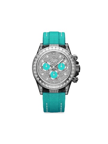 DiW (Designa Individual Watches) - pre-owned customised Daytona Artistic 40mm - unisex - Carbon Fiber/Nylon - One Size - Silver