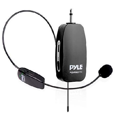 Pyle UHF All-Purpose Wireless Microphone System Portable Professional Cordless Microphone Wireless Mic Kit w  Headset Mic, Receiver Unit Karaoke,