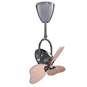 16吋迷你平方系列吊扇 L08-FINO2-鉻色／淺色橡木