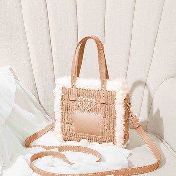 手織包包送女朋友diy手工包編織女包手縫自制作材料包手提毛毛包