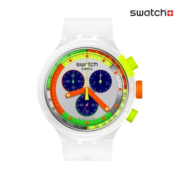 Swatch SWATCH NEON JELLY 大錶面手錶/瑞士製造 SB02K100 (47mm)【官方旗艦店】