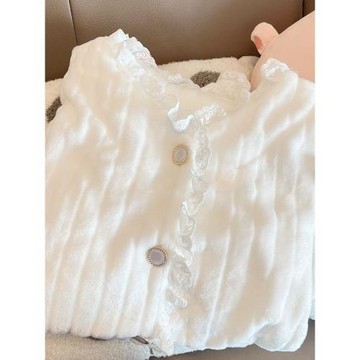 公主風睡衣女冬季珊瑚絨加厚加絨可外穿秋冬法蘭絨甜美家居服套裝