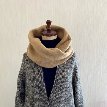 高級鋪棉絨毛圍脖 駝色