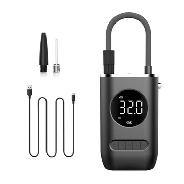 便攜式迷你車載充氣泵自行電動輪胎打氣筒氣泵手持無線充電數顯 免運開發票