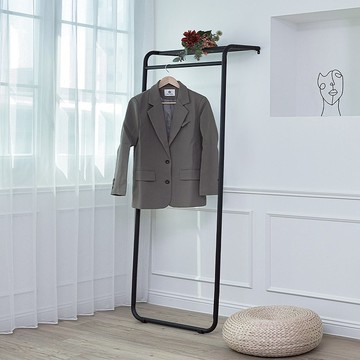 【Sim'n Coz】L型經典款靠壁式掛衣架 (黑)