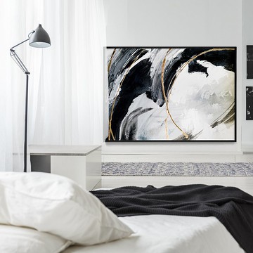 行墨II - 質感黑白抽象畫/客廳佈裝飾/新年佈置/入厝禮/簡約擺設