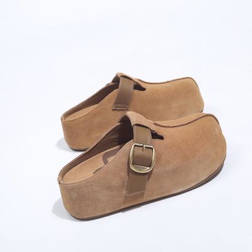 厚底增高小個子內增高吐司勃肯鞋包頭半拖鞋女2025春秋新款博肯鞋