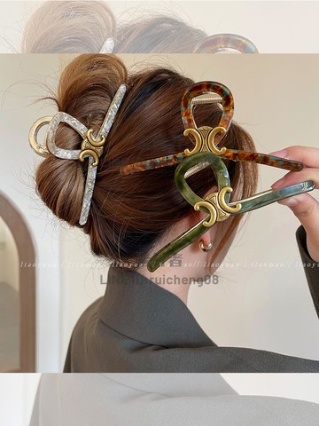 復古超大號抓夾韓國醋酸發夾女后腦勺精致鯊魚夾子頭飾【步行者戶外生活館】